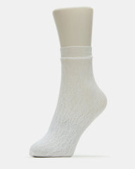 2 PACK LACE ANKLET SOCKS WHITE