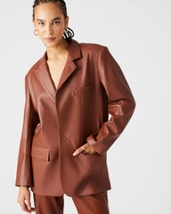 IMAAN FAUX LEATHER BLAZER COGNAC - SM REBOOTED
