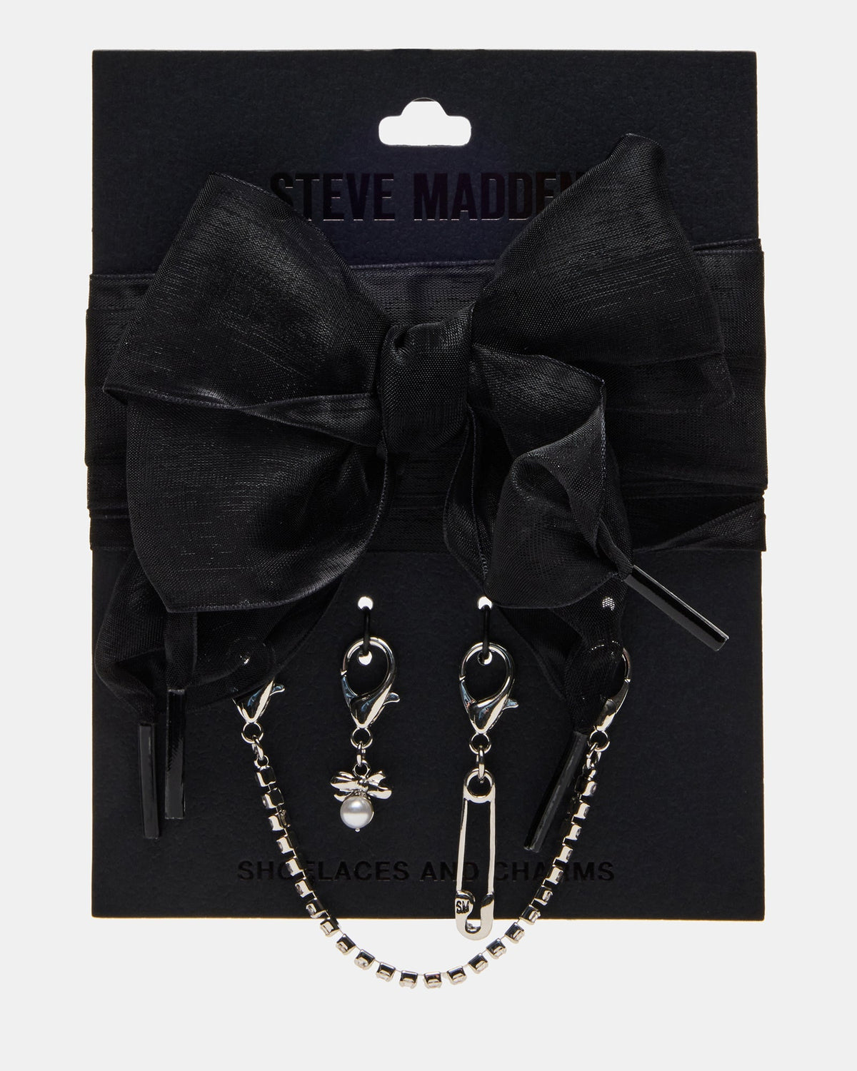 SHOE LACES AND CHARMS BLACK