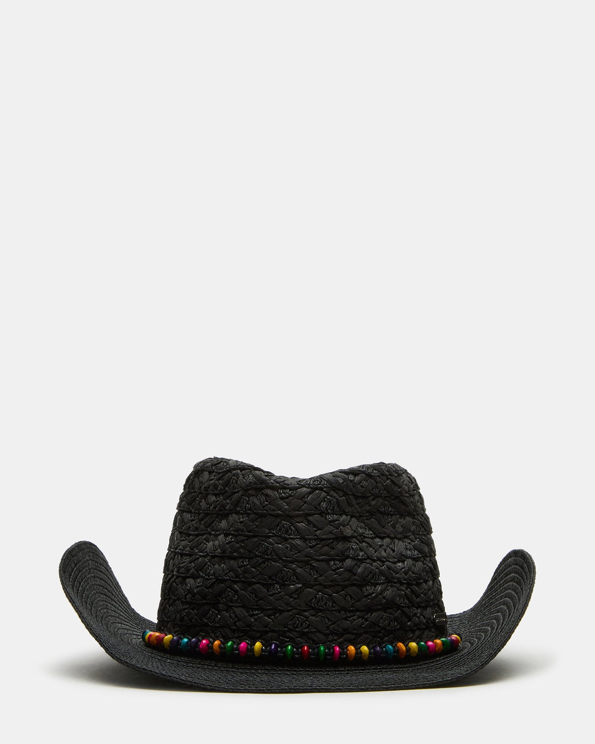 BEADED TRIM WESTERN HAT BLACK