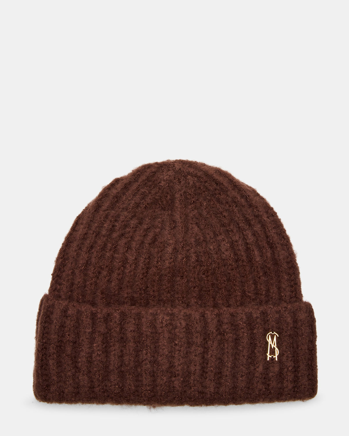 LOGO BEANIE DARK BROWN