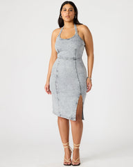 GIA DENIM DRESS LIGHT GREY