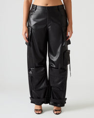VEGAN LEATHER DUO PANT BLACK