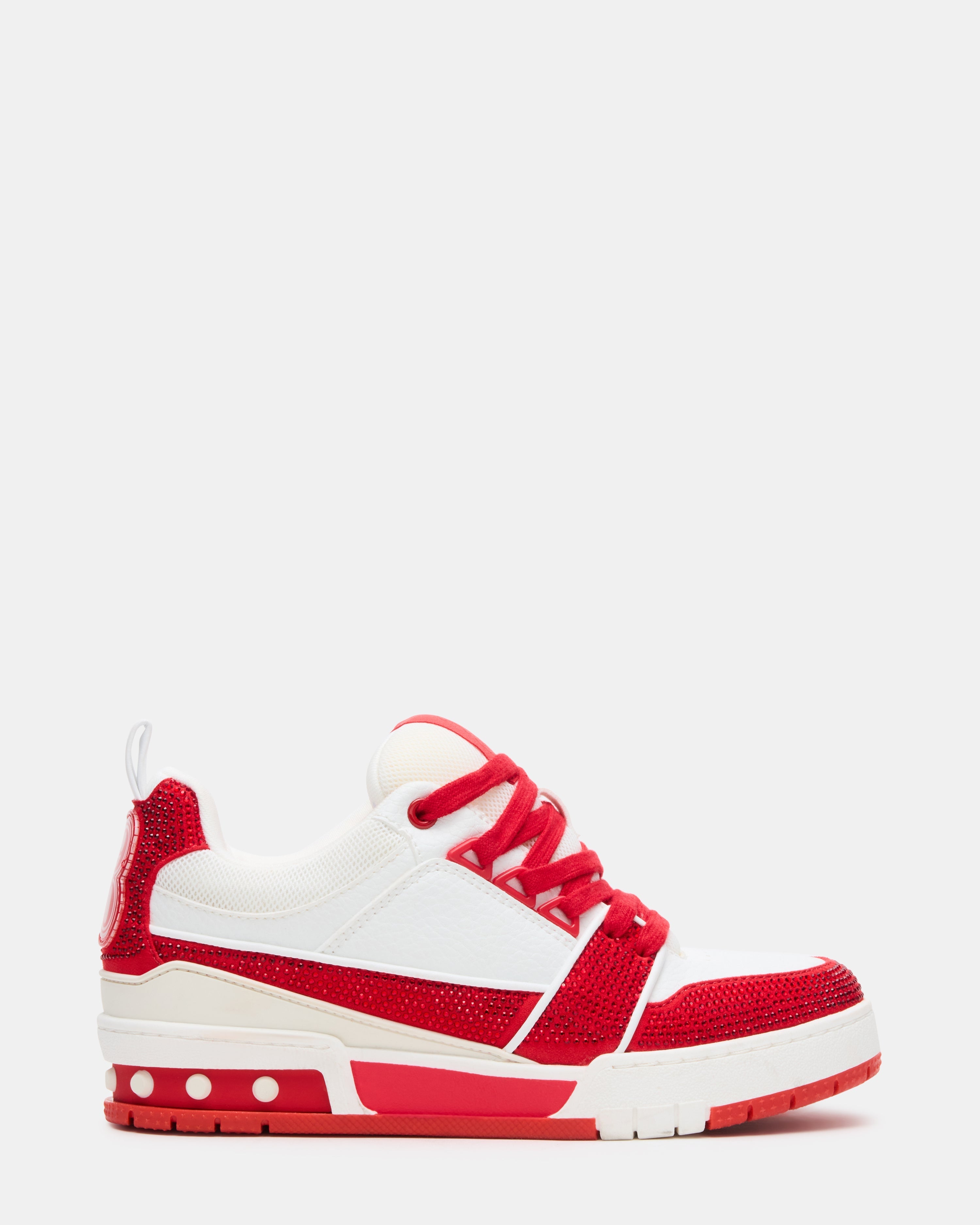 SKATER RED/WHITE RHINESTONES