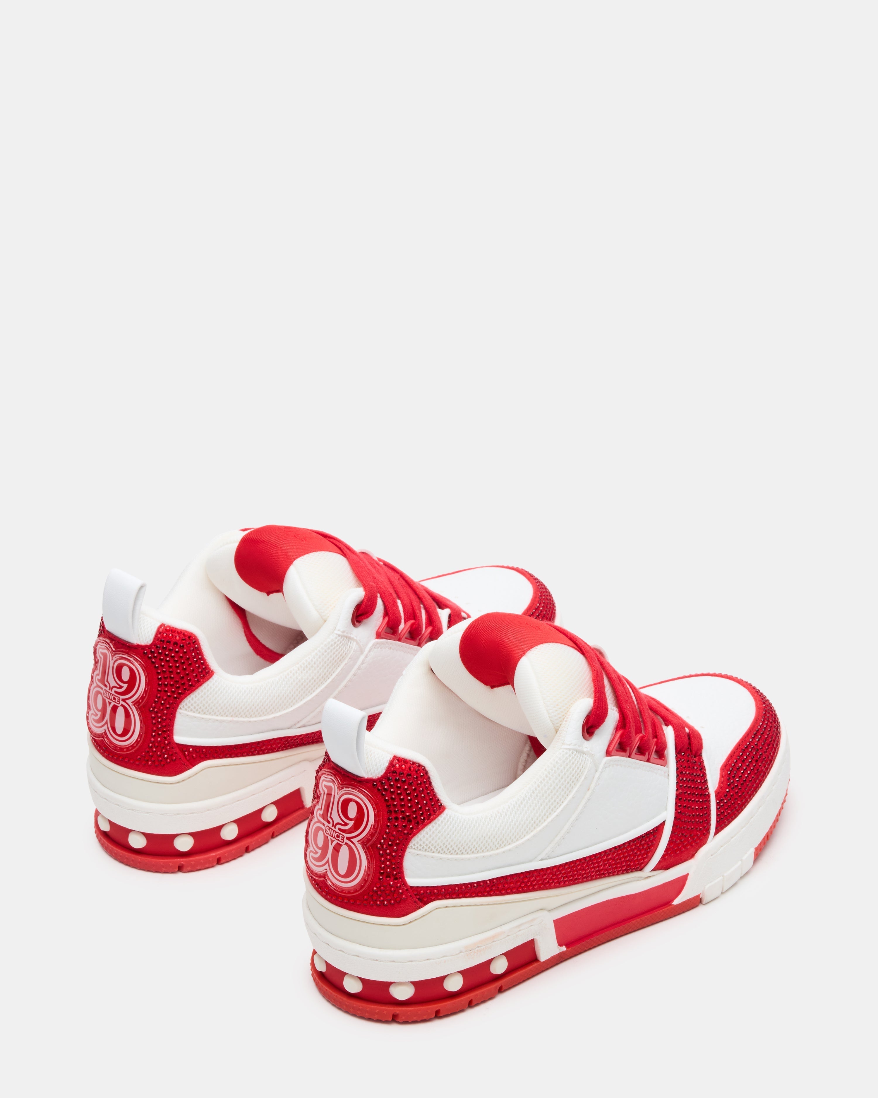 SKATER RED/WHITE RHINESTONES