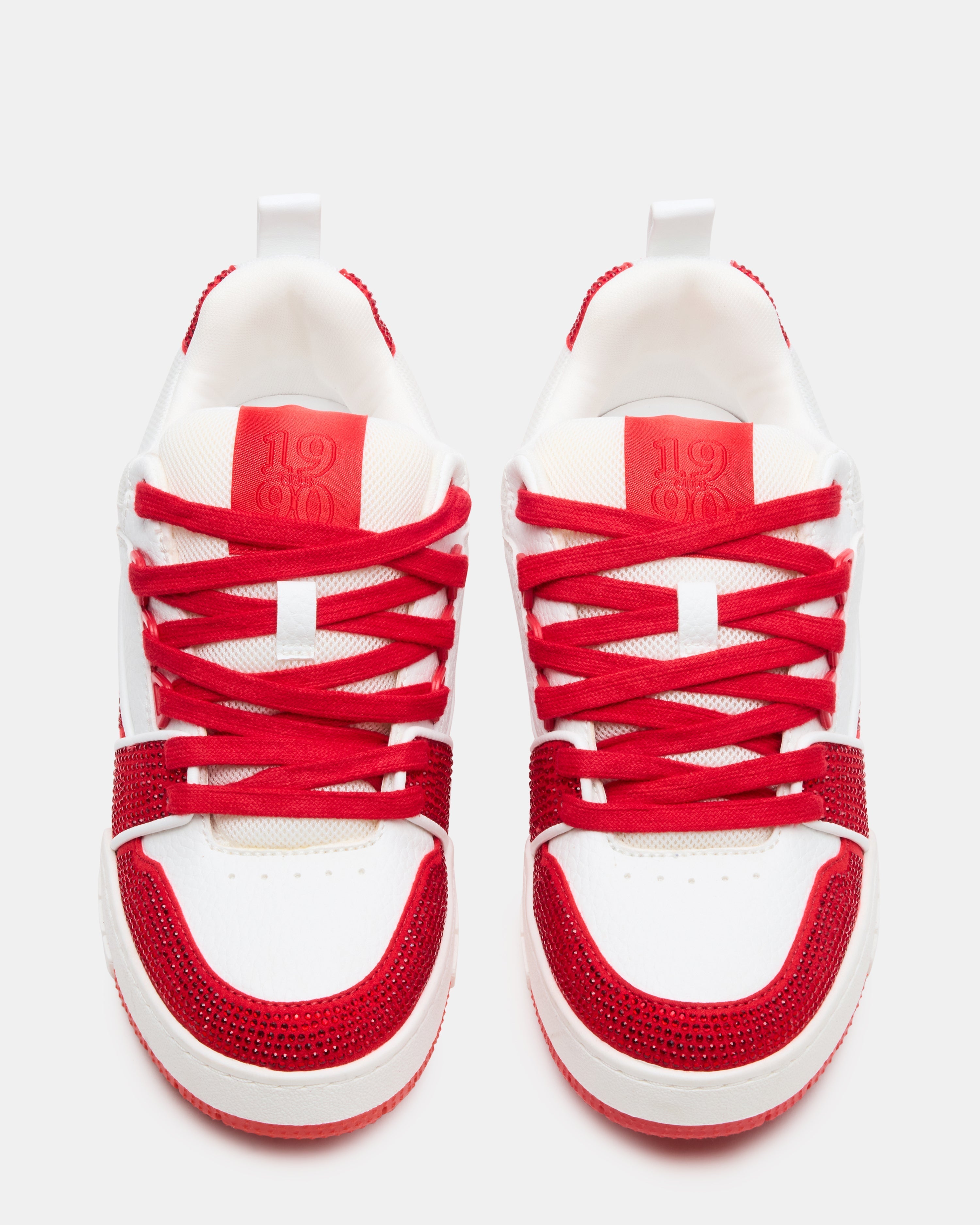 SKATER RED/WHITE RHINESTONES