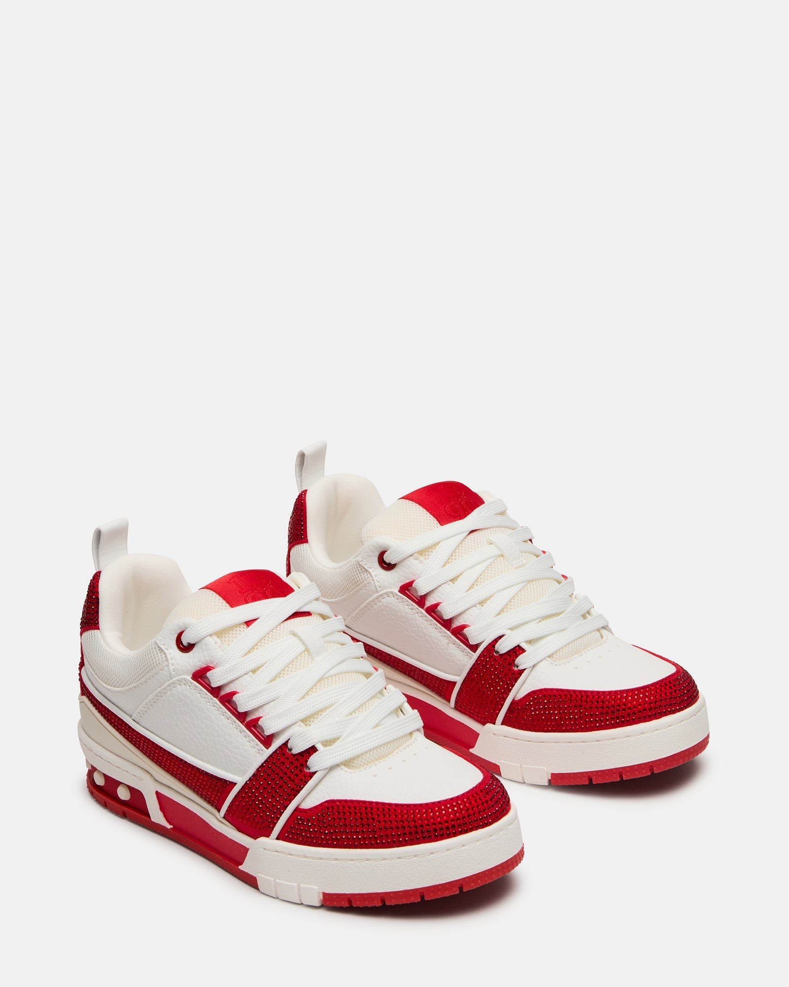 SKATER RED/WHITE RHINESTONES
