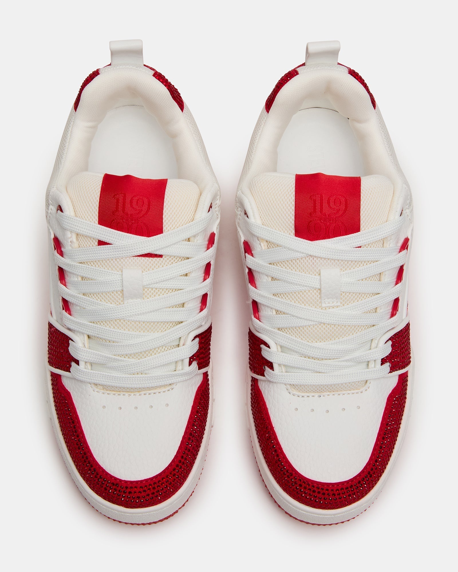 SKATER RED/WHITE RHINESTONES